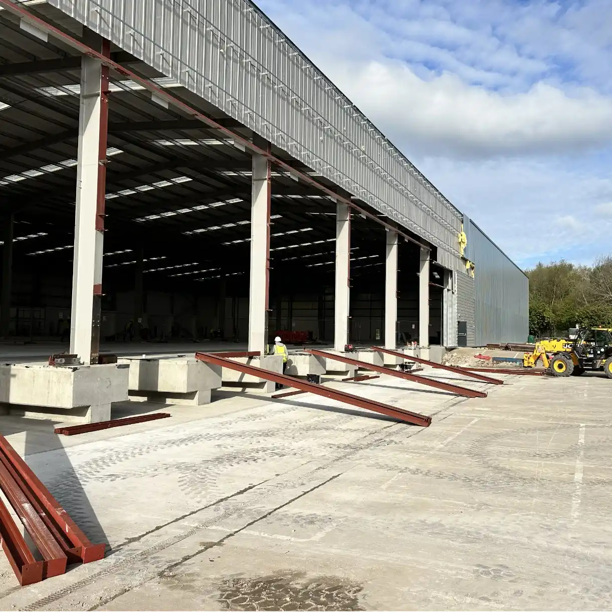 Industrial doors being installed