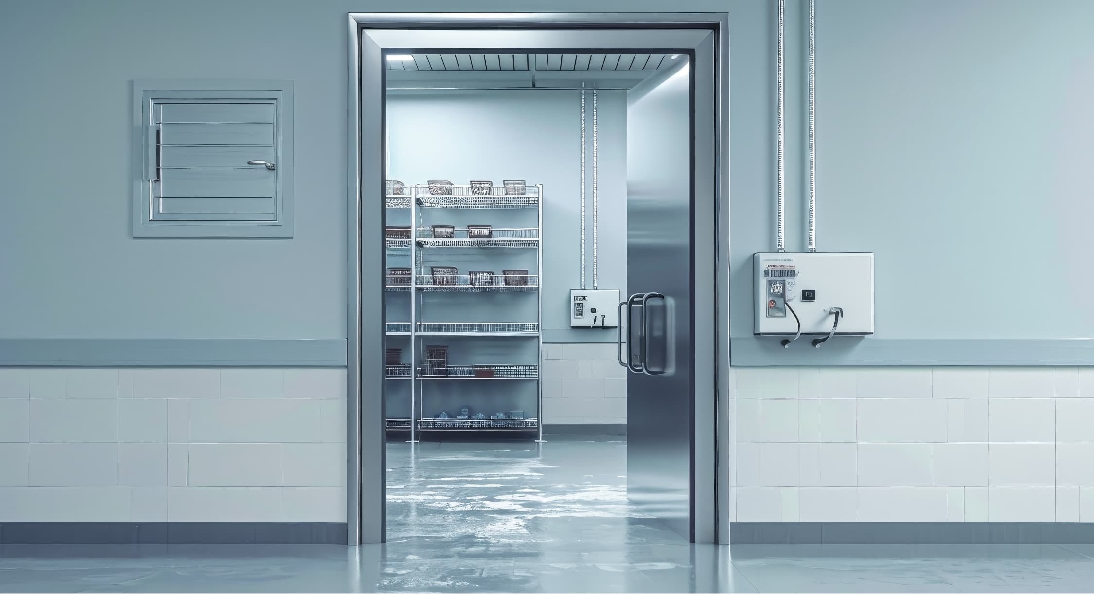 Commercial freezer door