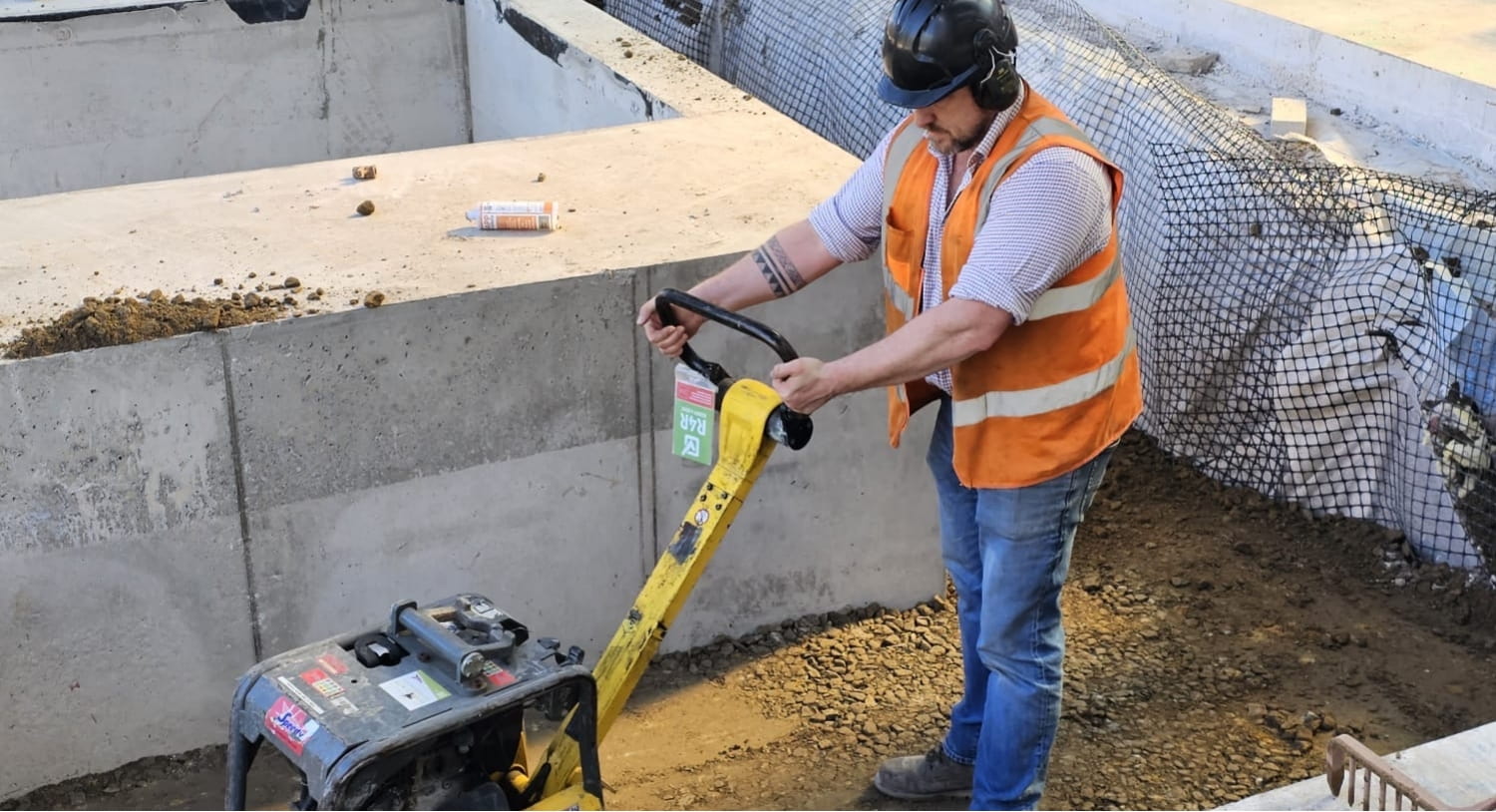 Man carrying out heavy civils work