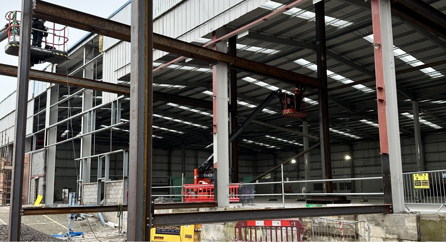 Steel work being carried out