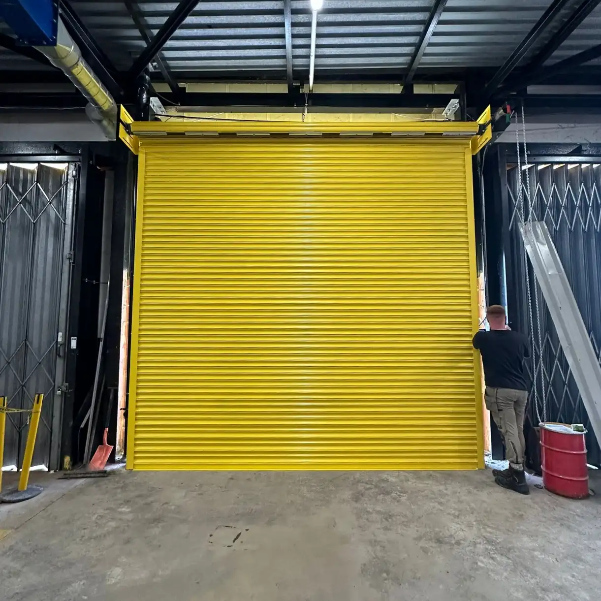 Yellow industrial door